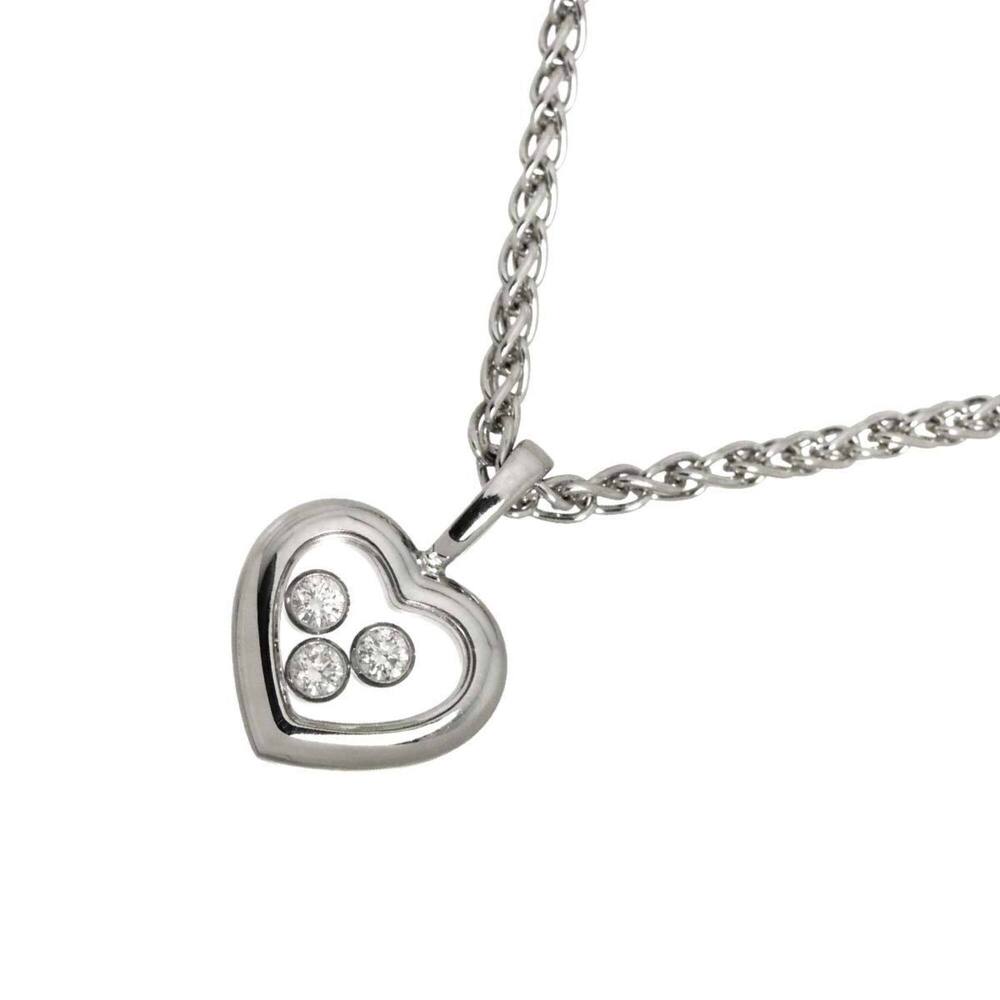Chopard Happy Diamonds Heart Necklace, 42cm, 18K WG (White Gold 750)